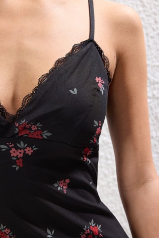 Robe longue - Noir et rouge