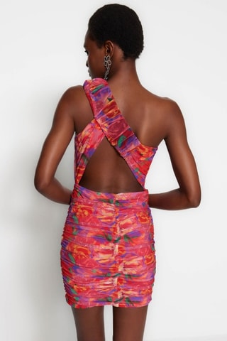 Robe asymétrique - Rouge et violet