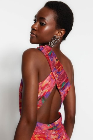 Robe asymétrique - Rouge et violet