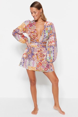 Robe de plage - Orange et violet