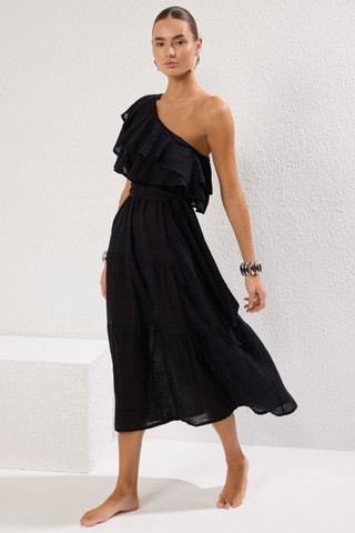 Robe de plage asymétrique - Noir