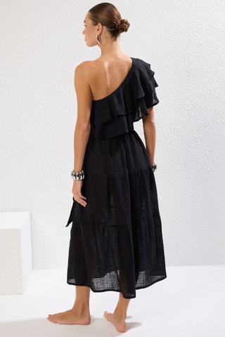 Robe de plage asymétrique - Noir
