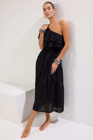 Robe de plage asymétrique - Noir