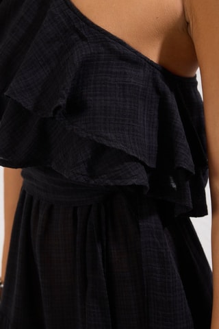 Robe de plage asymétrique - Noir