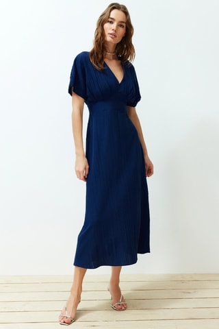 Robe midi - Bleu marine
