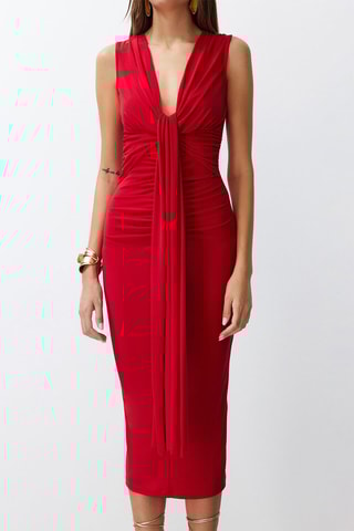 Robe fourreau - Rouge