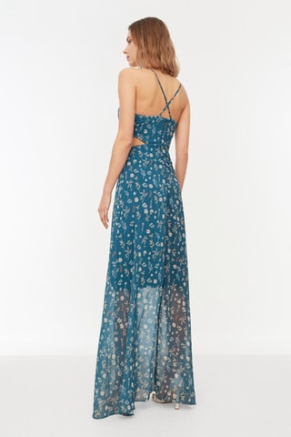 Robe longue - Bleu pétrole