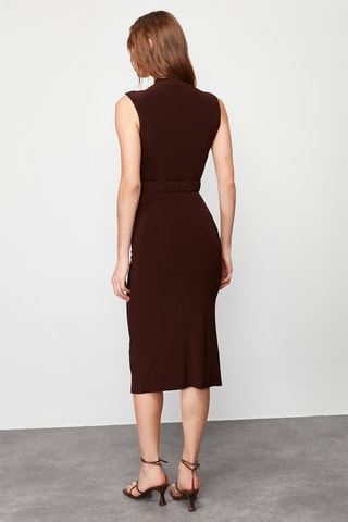 Robe fourreau - Marron