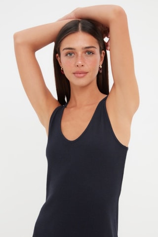 Robe midi - Bleu marine