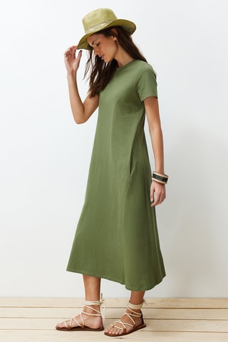 Robe midi - 
Vert