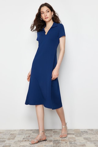 Robe midi - Bleu