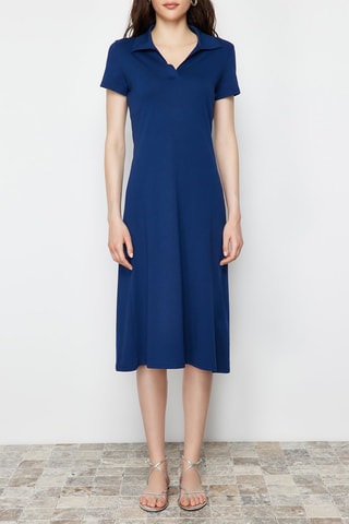 Robe midi - Bleu