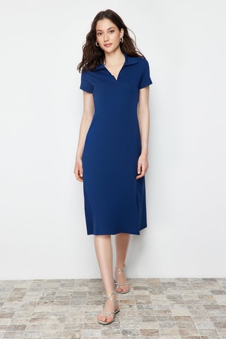 Robe midi - Bleu