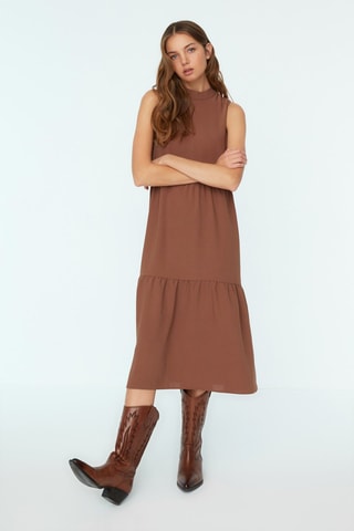 Robe midi Marron