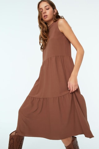 Robe midi Marron