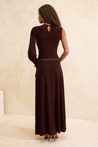 Robe drapée - Marron foncé