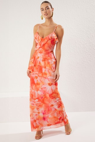 Robe volantée - Orange