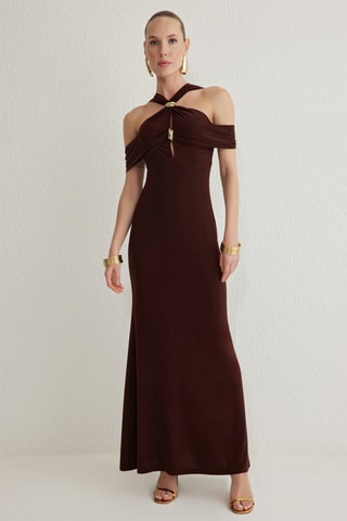 Robe longue - Marron foncé