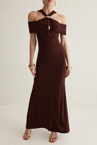 Robe longue - Marron foncé