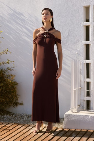 Robe longue - Marron foncé