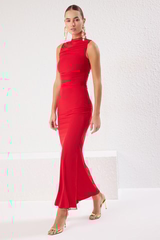 Robe fourreau - Rouge