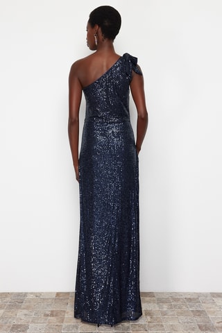 Robe asymétrique - Bleu marine