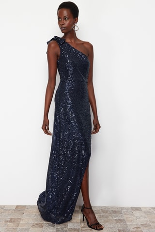 Robe asymétrique - Bleu marine