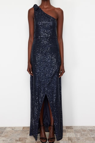 Robe asymétrique - Bleu marine