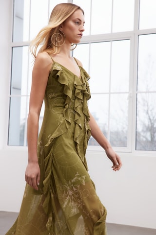 Robe volantée - Kaki