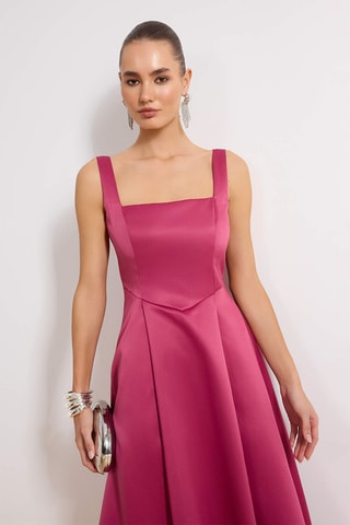 Robe midi - Fuchsia