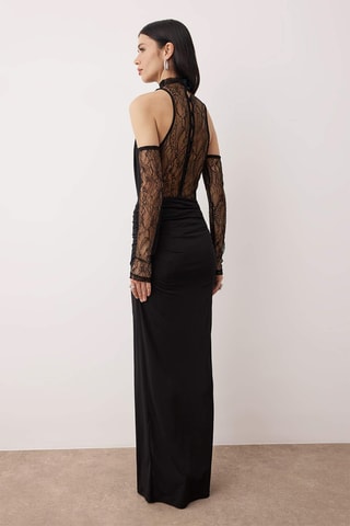 Robe bi-matière - Noir