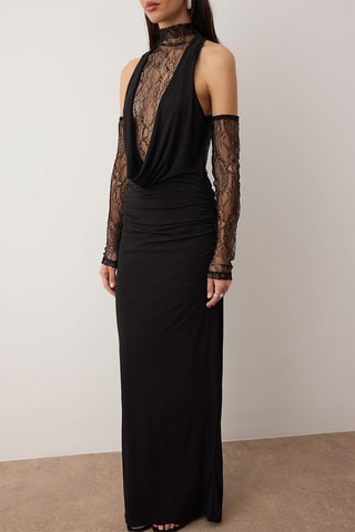 Robe bi-matière - Noir