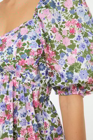 Robe patineuse - Bleu et rose poudré