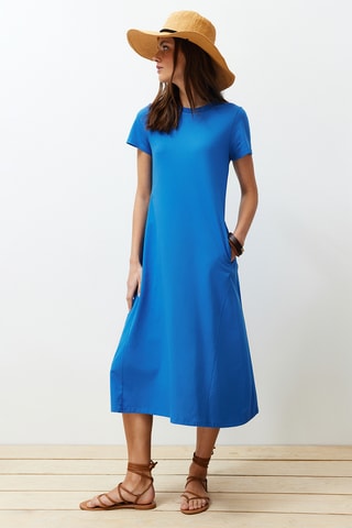 Robe midi - Bleu