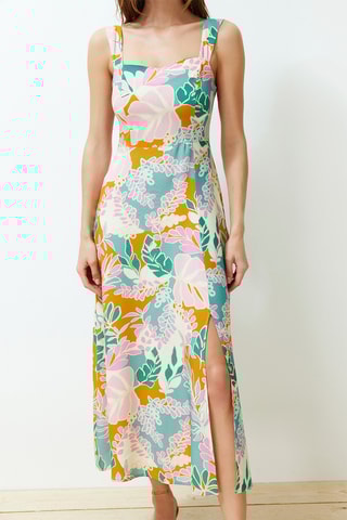 Robe droite - Rose et vert