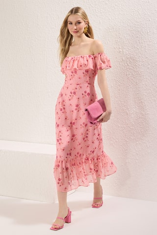 Robe midi - Rose