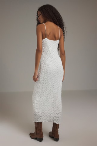Robe longue en dentelle - Blanc