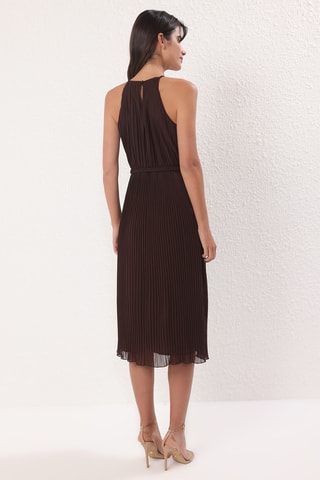 Robe plissée - Marron