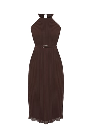 Robe plissée - Marron