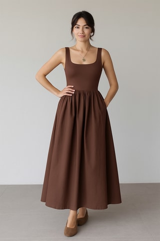 Robe patineuse - Marron