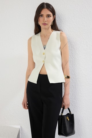 Gilet de costume - Ecru