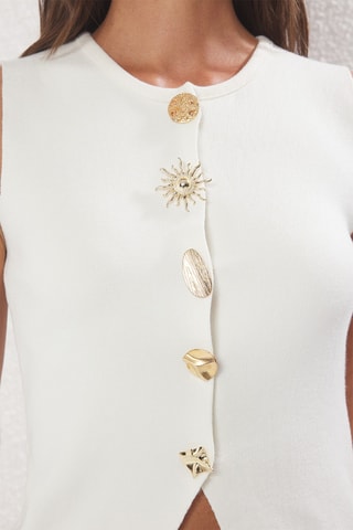 Gilet de costume - Ecru