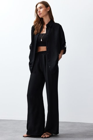 Chemisier et pantalon taille haute - Noir