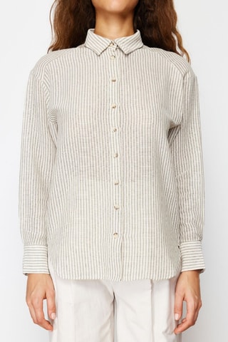 Chemisier oversize - Vert d'eau et blanc