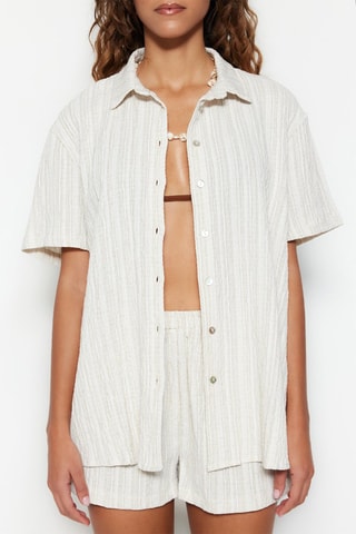 Chemisier et short taille haute - Ecru