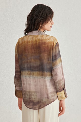 Chemisier regular tie and dye - Jaune et taupe