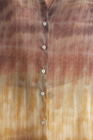 Chemisier regular tie and dye - Jaune et taupe