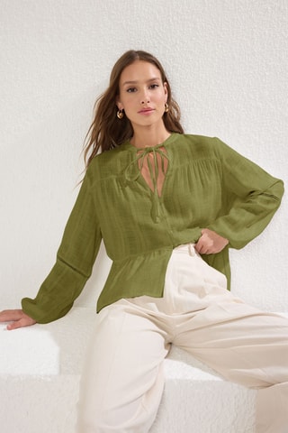 Chemisier oversize - Kaki