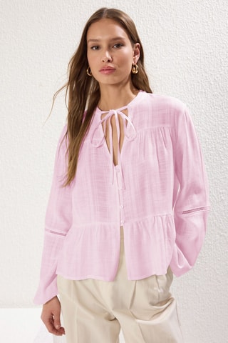 Chemisier oversize - Rose poudré