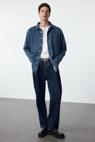 Chemise en jean - Bleu foncé